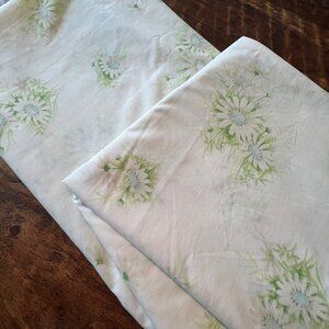Vintage Springmaid Wondercale King Size Flat Sheet Daisy Floral Pattern No Iron